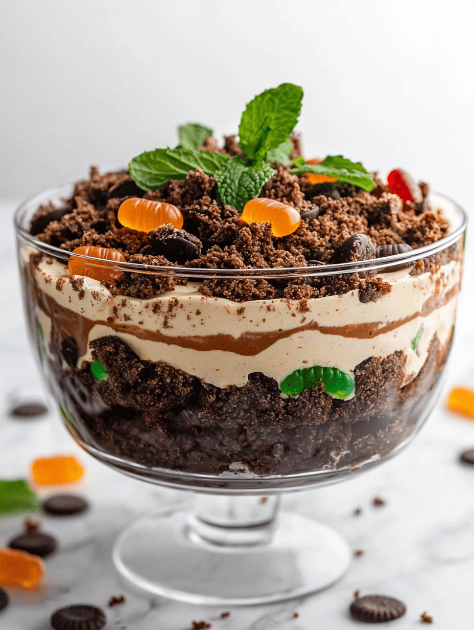 Spooky Goodness: Halloween Dirt Cake with Gummy Worms